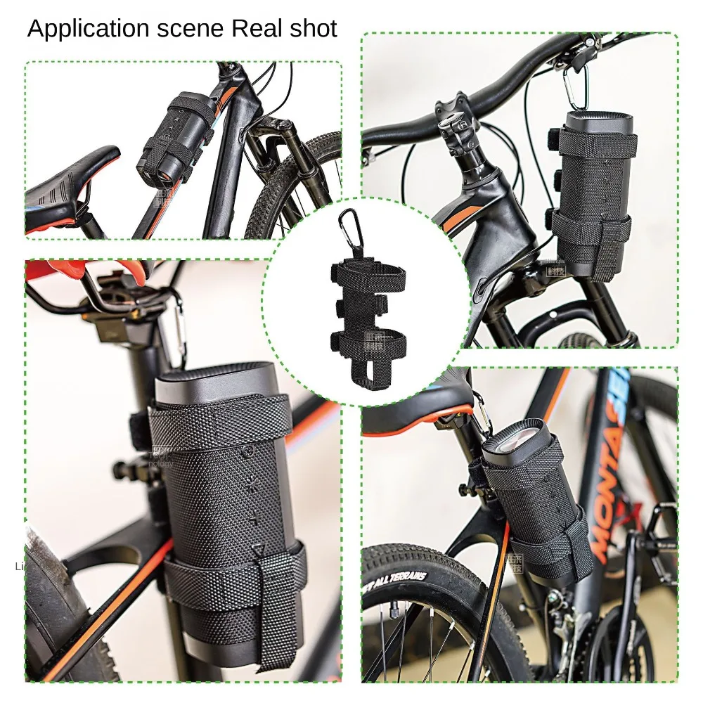 Soporte de botella para bicicleta de montaña y carretera, Correa fija ajustable, alta calidad, Dacron negro - imagen 5