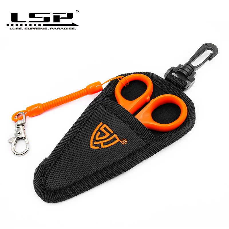 Tijeras de pesca de acero inoxidable LSP, cortador de línea dentado, corte portátil para pesca, línea trenzada de Pe fina con cordón y bolsa - imagen 5