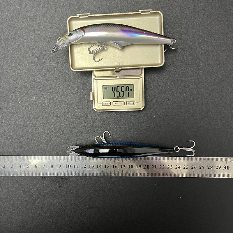 Señuelos de Pesca de pececillo que se hunden, 45g, 120mm, flujo de agua dulce de fundición larga, cebo duro Artificial para lubina, trucha, Lucio, equipo de Pesca - imagen 5