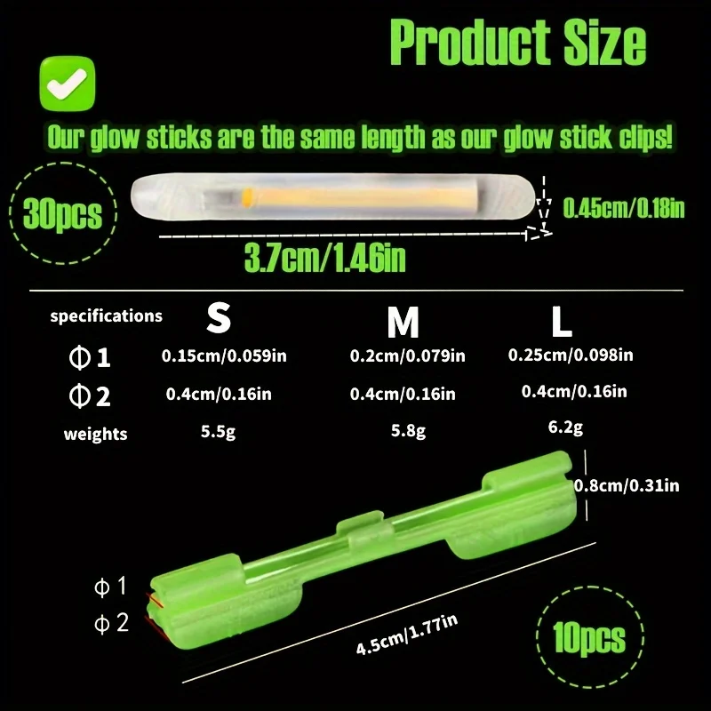 Palos luminosos para pesca nocturna con clips – Luz potente y duradera - imagen 4