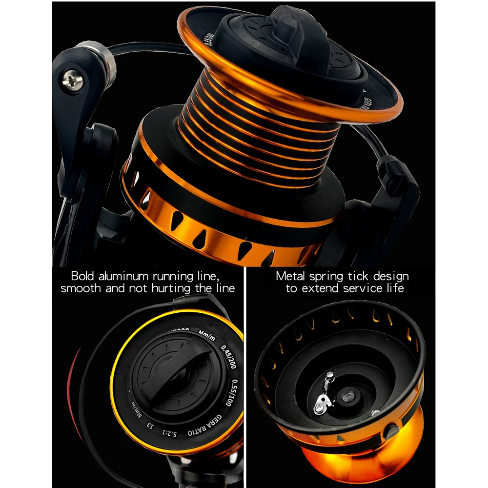 GHOTDA-carrete giratorio de alambre de Metal para Surf, accesorio de pesca de agua salada, relación de engranaje de alta velocidad, 4000-8000 - imagen 5