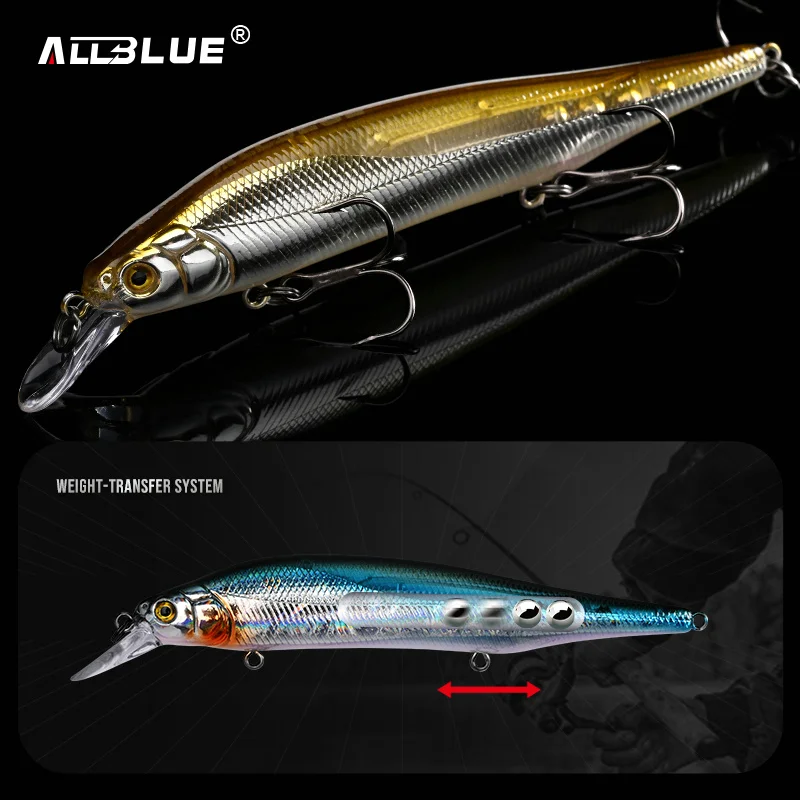 ALLBLUE KITETSU 115SP Wobbler-señuelo de pesca suspendido, 115mm, 15,4g, pececillo de plástico duro, perca para lubina, aparejos de cebo Artificial - imagen 5