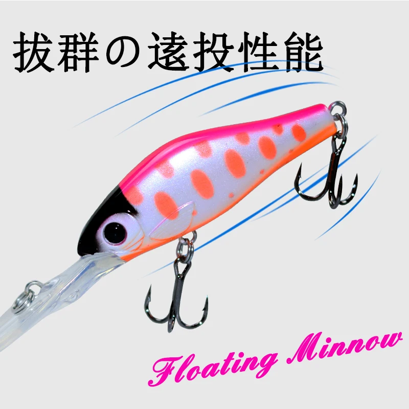 Minnow-Señuelos de Pesca flotantes, 55mm, 5,8g, Crankbait, Artificial, duro, Swimbait, Wobblers de Lucio - imagen 4