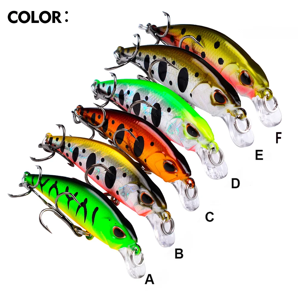 PROBEROS Mini hundimiento Minnow Wobblers Señuelos de Pesca 5,3 cm-4,6g cebo duro Artificial Trolling Jerkbait Swimbait pesca de lubina - imagen 3