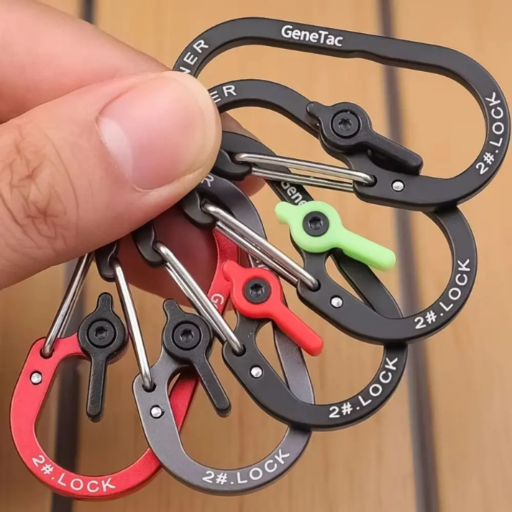 Hebilla de Montañismo de aleación de aluminio, llavero bloqueable, mosquetón protector para acampar, hebilla multifuncional duradera para deportes al aire libre - imagen 3