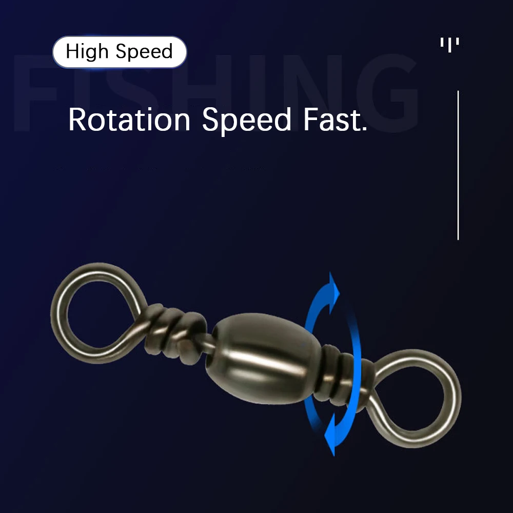 DNDYUJU 100 Uds conector de pesca barril giratorio de acero al carbono conector de anzuelos de mar para pesca en el mar accesorios de conector Luer - imagen 3