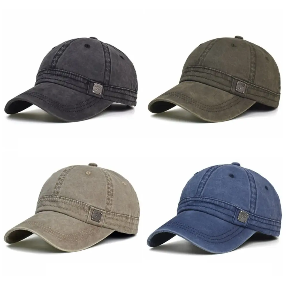Gorras de béisbol de algodón de lavado informal protección solar estilo camionero sombrero de papá vintage viseras ajustables para mujeres hombres pareja - imagen 2