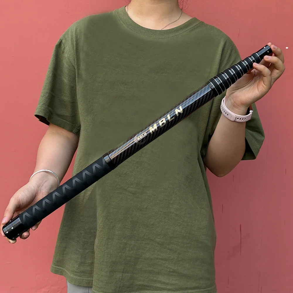 MBLN Red de aterrizaje de fibra de carbono, poste telescópico de 385 cm, doblado de 158 cm, aro de 45 cm, carbono de 2 capas + epoxi, con bloqueo de posicionamiento, red de mano - imagen 5
