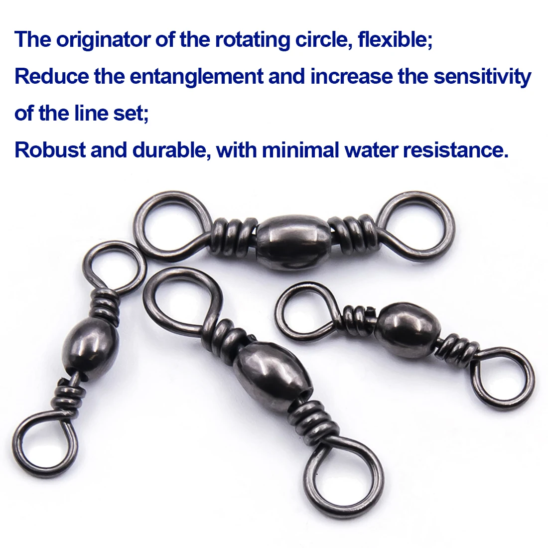 9KM 100 Uds Kit giratorio de barril de pesca conector de sedal de pesca de alta resistencia aparejos giratorios de pesca rodante - imagen 5