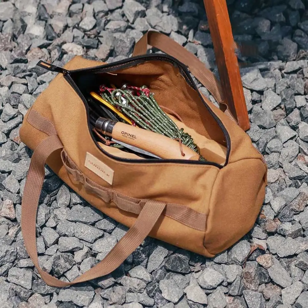 Organizador de utensilios para campamento, bolsa de almacenamiento de uñas en el suelo, impermeable, de gran capacidad, bolsa de herramientas para estaca de tienda, bolsa ligera de lona para clavija de tienda - imagen 4