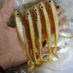 5 uds Softbait Shad Swimbait 12,5 cm aparejos de pesca de agua salada señuelo de gusano Artificial anzuelo lubina trucha Pike Brochet de pececillo negro