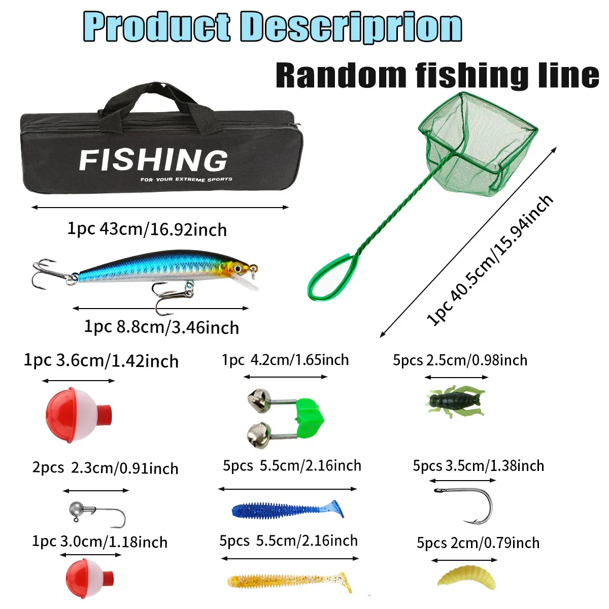 Combo de caña de pescar y carrete para niños de 1,5 M, Kit completo de caña de pescar telescópica con carrete Spincast para niños y niñas - imagen 4