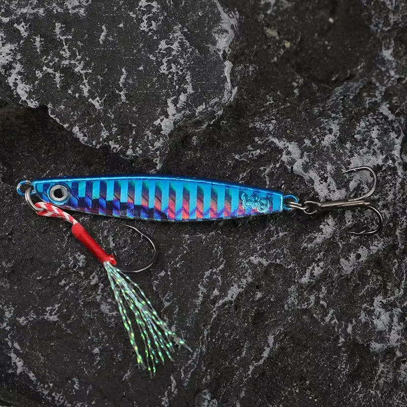 Señuelo de pesca de 7g y 5,3 cm, cuchara vibratoria, cebo duro de Metal, acabado láser, atractor de peces artificiales para lubina, salmón, Lucio, perca, curricán - imagen 3