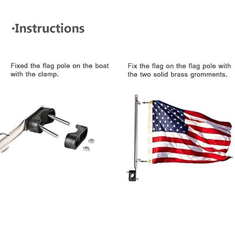 Asta de bandera de montaje en riel de acero inoxidable, accesorios de barco, yate, Lancha, se adapta a rieles, asta de pesca - imagen 4