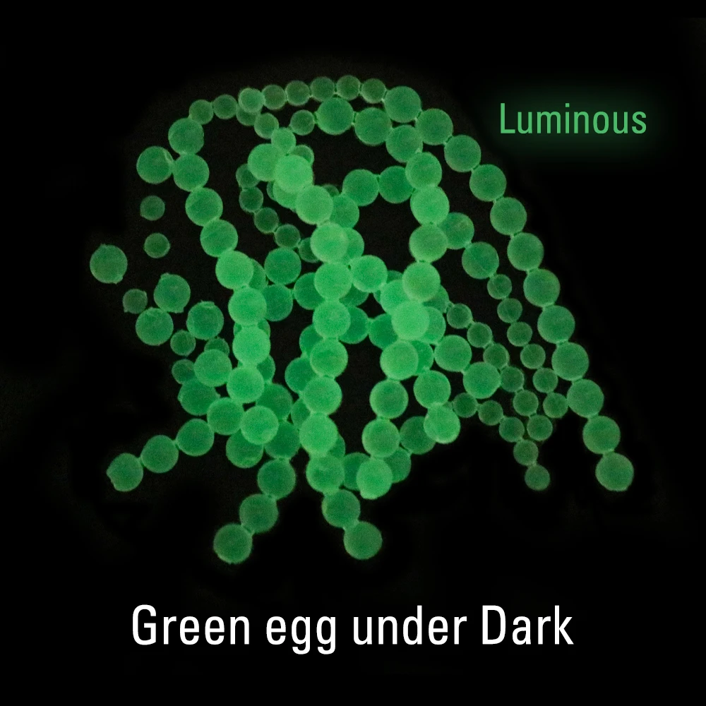 ICERIO-huevos de salmón blandos realistas, Material luminoso verde y naranja, trucha de cabeza de acero, señuelo de pescado, 3,5mm, 5,5mm - imagen 5
