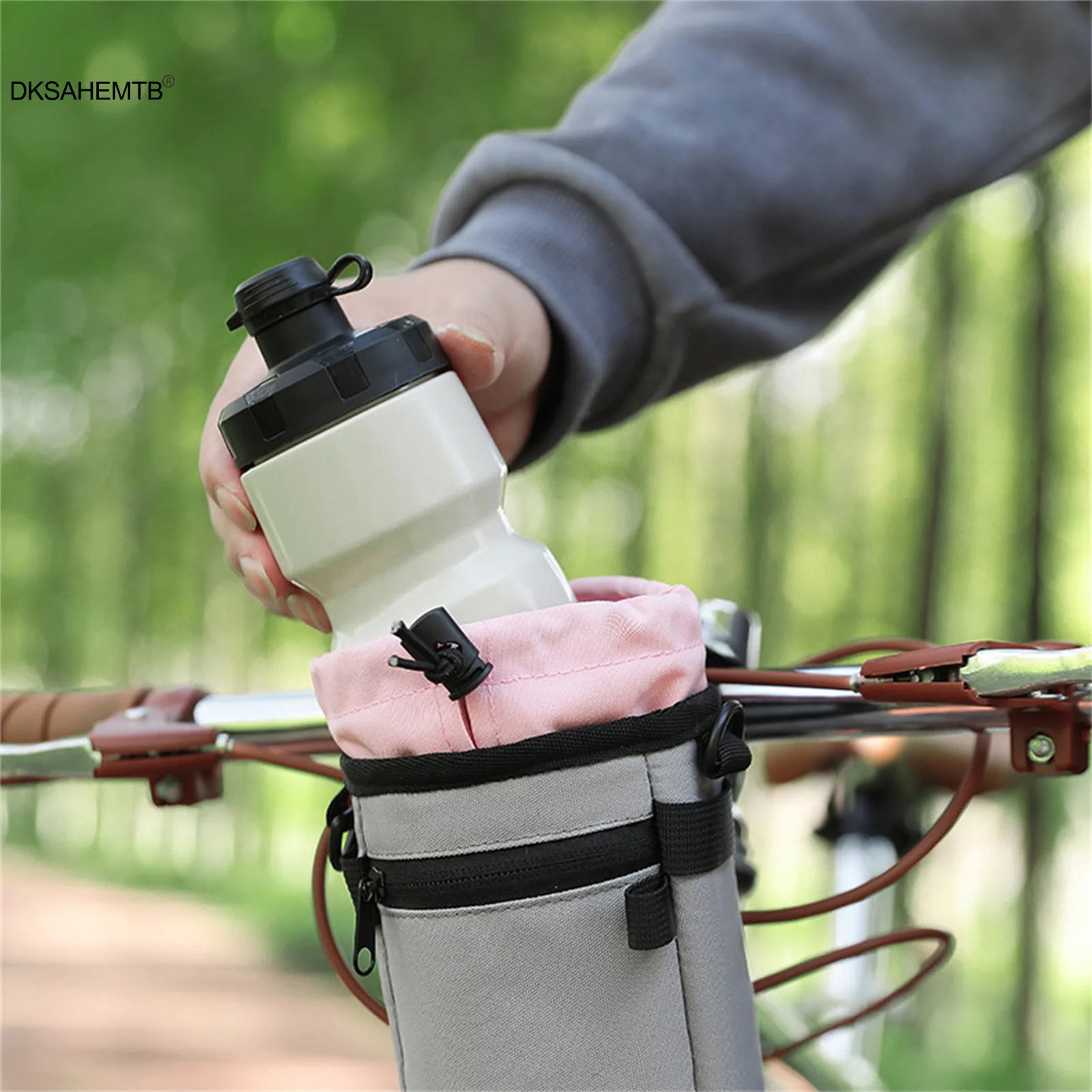 Organizador de botellas de agua para ciclismo, bolsa de botella de agua gruesa portátil para uso en ciclismo, cubierta de taza aislada anticaída, 1 ud. - imagen 5