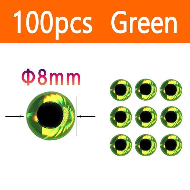 Green 100pcs 8mm