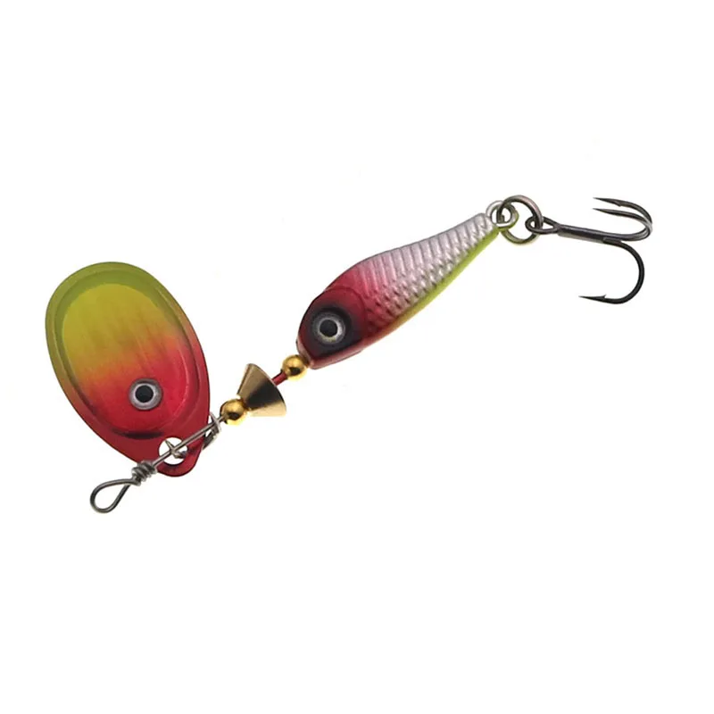 Cebo giratorio de pesca de 9g, señuelo de cuchara de metal, anzuelo triple isca, pez artificial wobbler, cebo giratorio para carpa - imagen 5