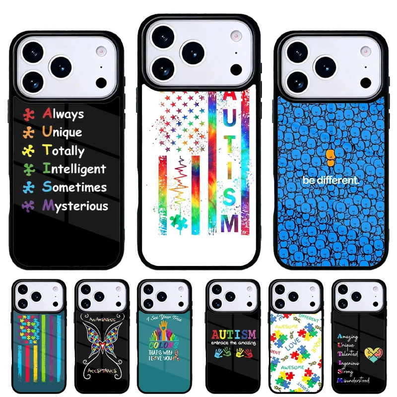 Funda para iPhone con diseño de autismo y carcasa trasera