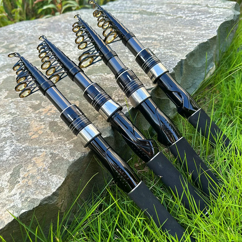 Poste telescópico de carbono Mini ultraligero 1,5 M 1,8 M 2,1 M 2,4 M poste de fundición multifunción de acción rápida con anillo guía de cerámica - imagen 4