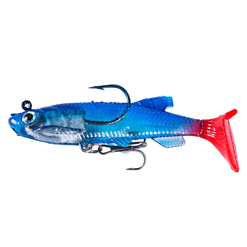 Anzuelos de pesca Jigging Wobblers, cebo suave de silicona, 8cm, 12g, cola en T, Swimbait, cebo de goma Artificial, señuelo de pesca de carpa, Lucio, 1 unidad - imagen 4