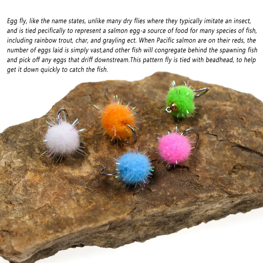 Bimoo-Señuelos de Pesca con cabeza de cuentas de latón, 6 piezas, #12, trucha, salmón, huevo, Mosca, ninfas, Bug, mosca húmeda, fregadero rápido - imagen 5