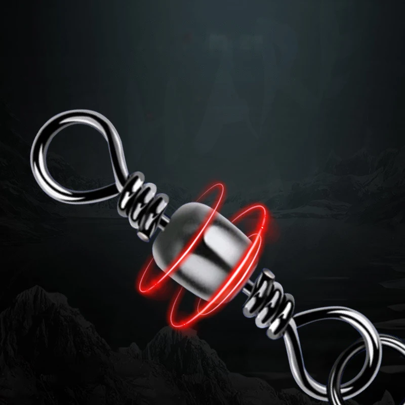 50 Uds. Conector de Pesca giratorios, Pin de enclavamiento, rodamiento giratorio, anzuelo giratorio, señuelo de Pesca de carpa, accesorios de Pesca - imagen 3