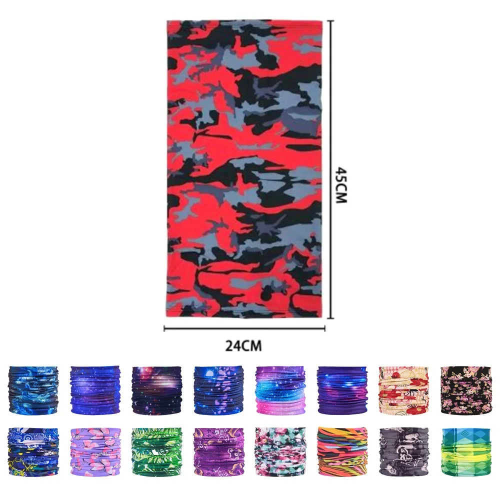 Una fila de toallas coloridas con un patrón de camuflaje