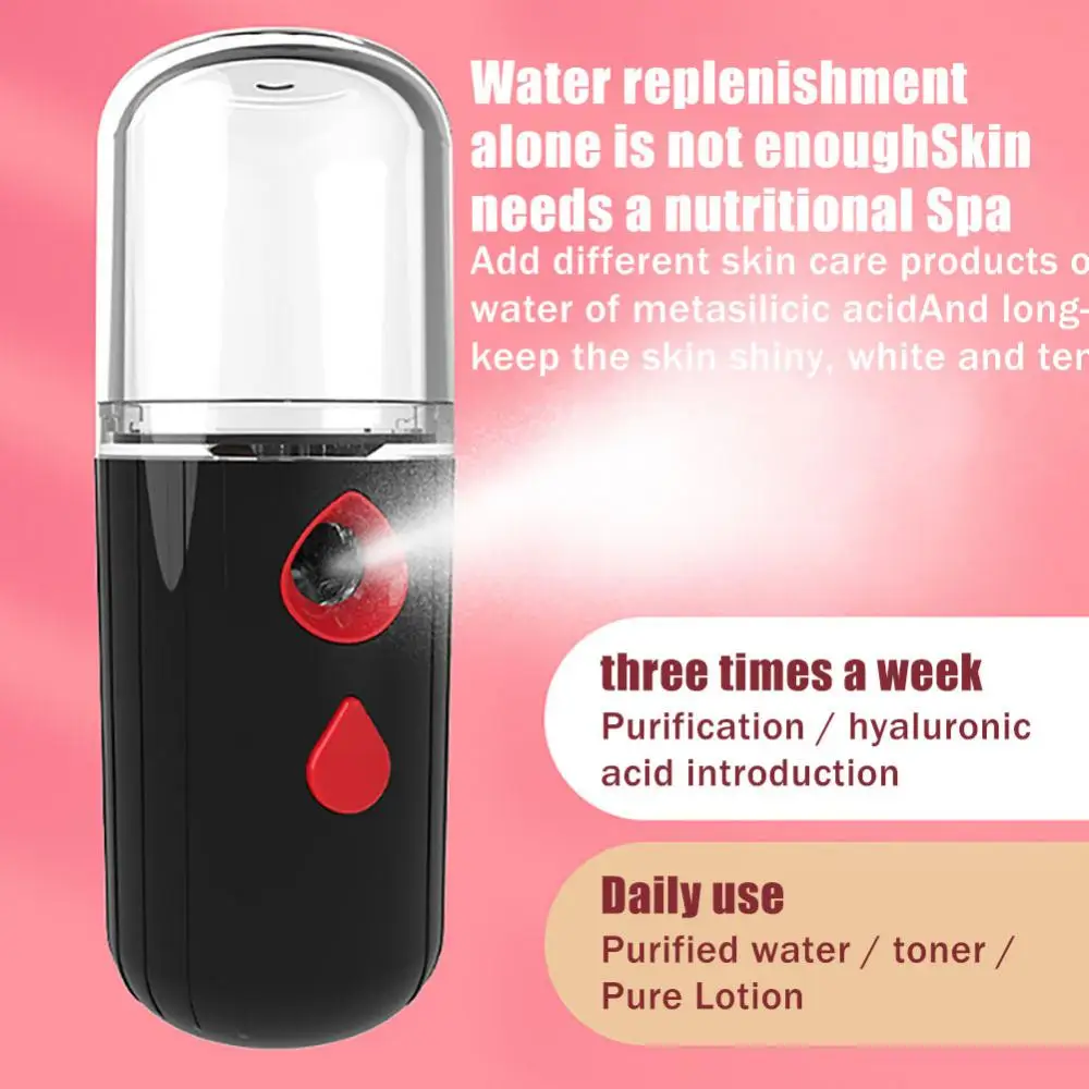 Mini humidificador recargable por USB para el cuidado de la piel, Mini pulverizador Nano, recargable, herramienta de belleza Facial - imagen 3