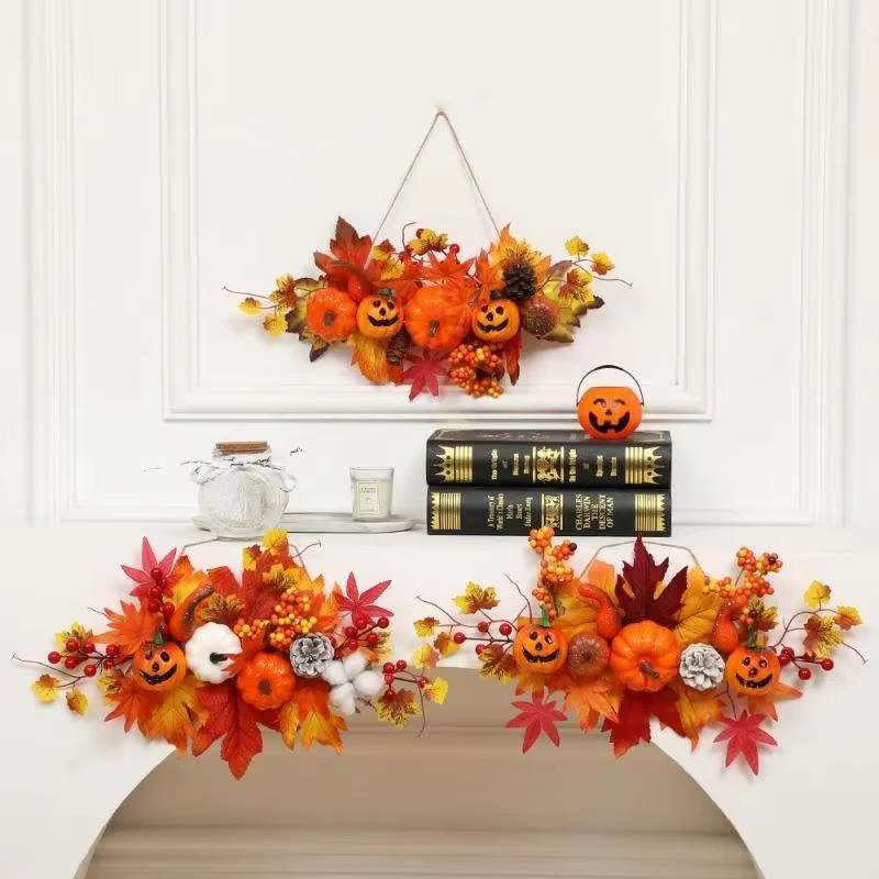 Colgante decorativo calabaza y hoja arce para pared otoño Halloween - imagen 2