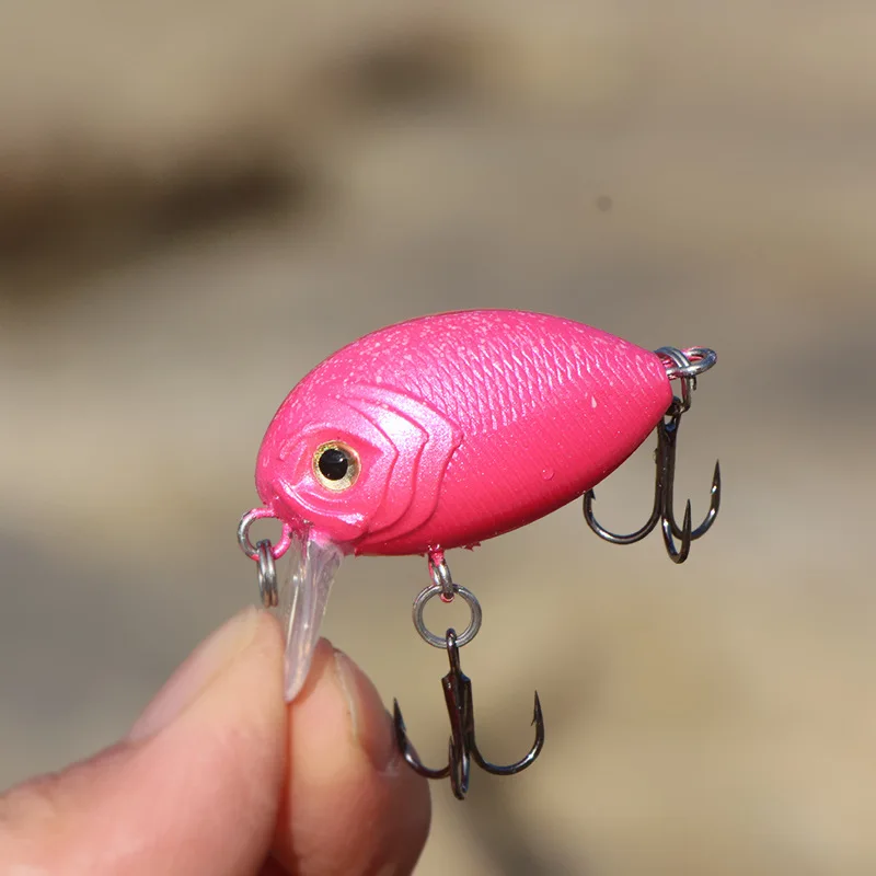 1 cebo de manivela Minnow señuelo de Pesca 3,7g 32mm cebo duro calidad anzuelos triples Wobbler flotante Pesca aparejos de pececillo - imagen 5