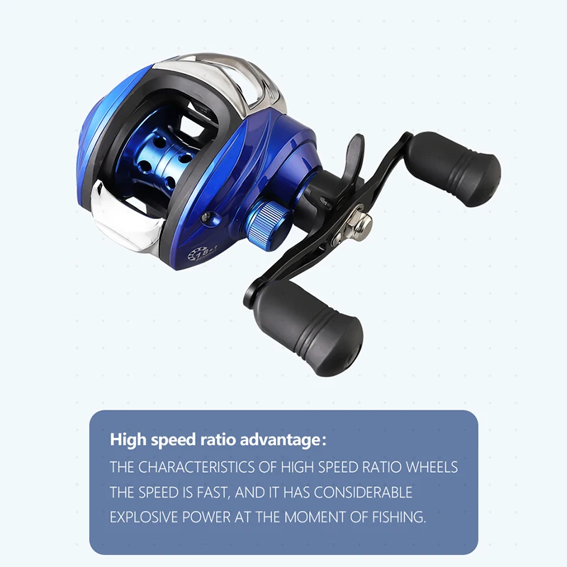 Carrete de Baitcasting ultraligero, accesorio de pesca de alta velocidad, Ratio 6,3: 1, arrastre máximo de 8KG, 18 + 1 BBs, novedad - imagen 5