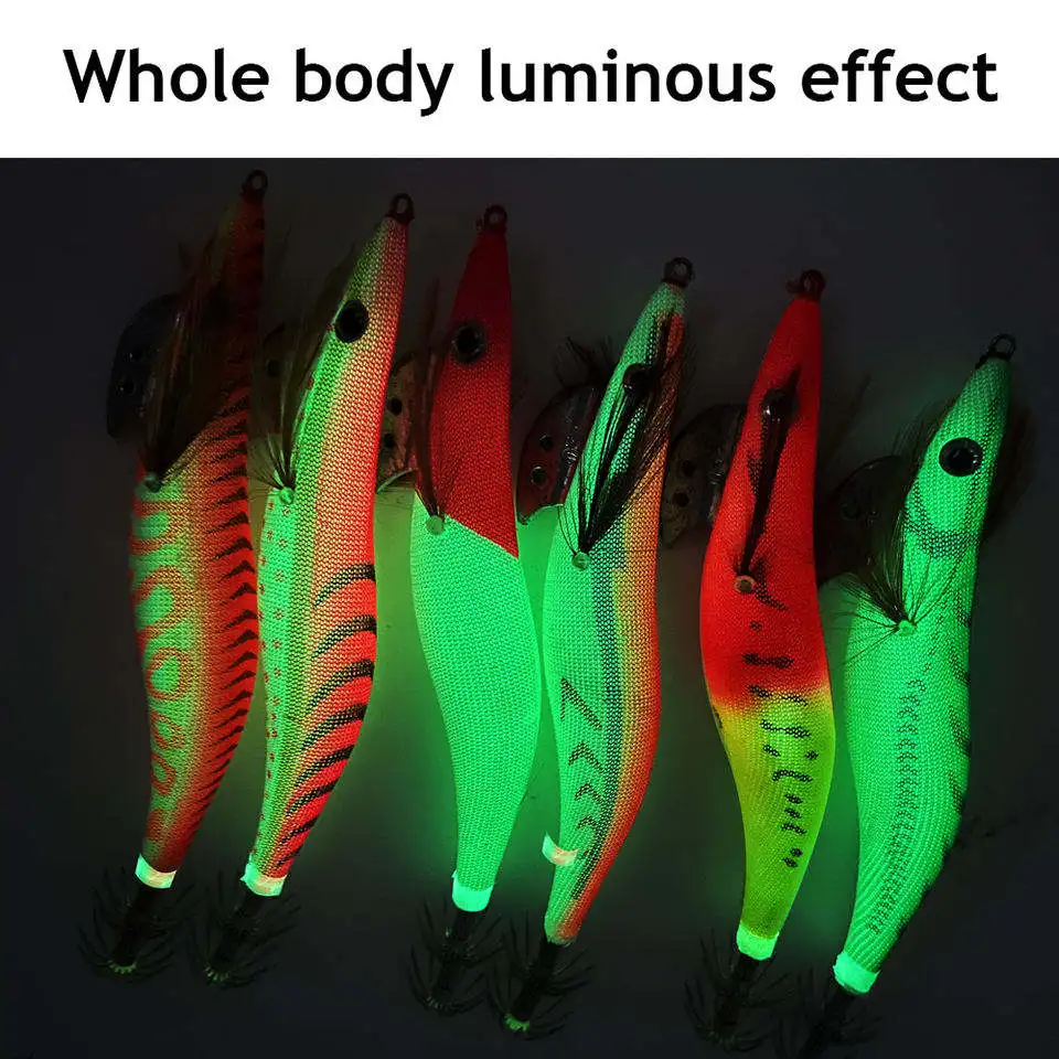 Cebo para Calamar ZYZHE 2.5 #   3.0 #   3.5 #   4.0 #   Señuelos de Pesca Luminosos con Forma de Pulpo, Señuelos de Madera para Camarones, Simulación de Pesca Marina, Jigs, Aparejos de Pesca - imagen 5