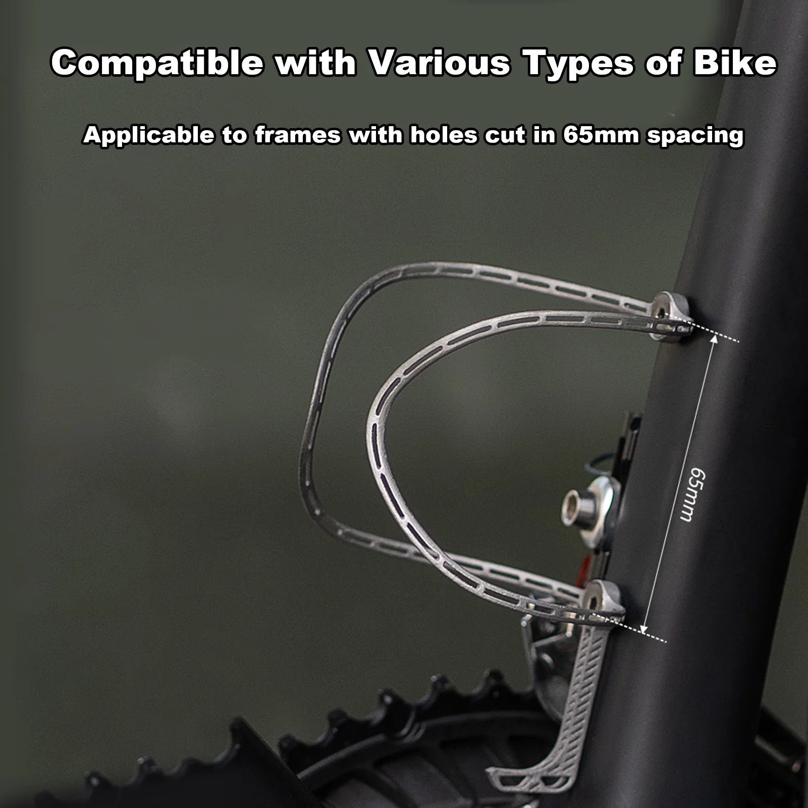 Soporte para botella de agua para bicicleta de carretera, soporte para botella de agua para bicicletas de montaña y carretera, ligero, TC4, impresión 3D, orificio de espaciado de 65mm - imagen 3