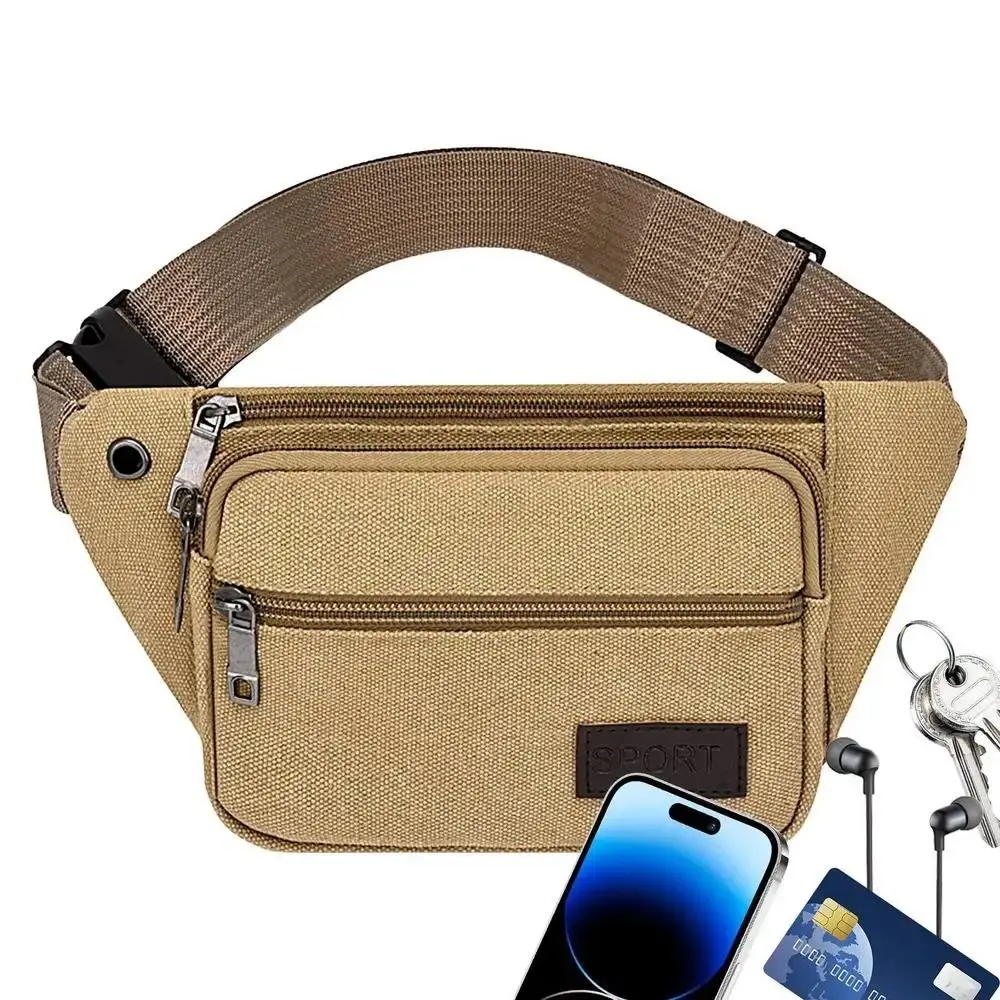 Manténgase elegante y organizado con esta versátil bolsa de cintura bronceada