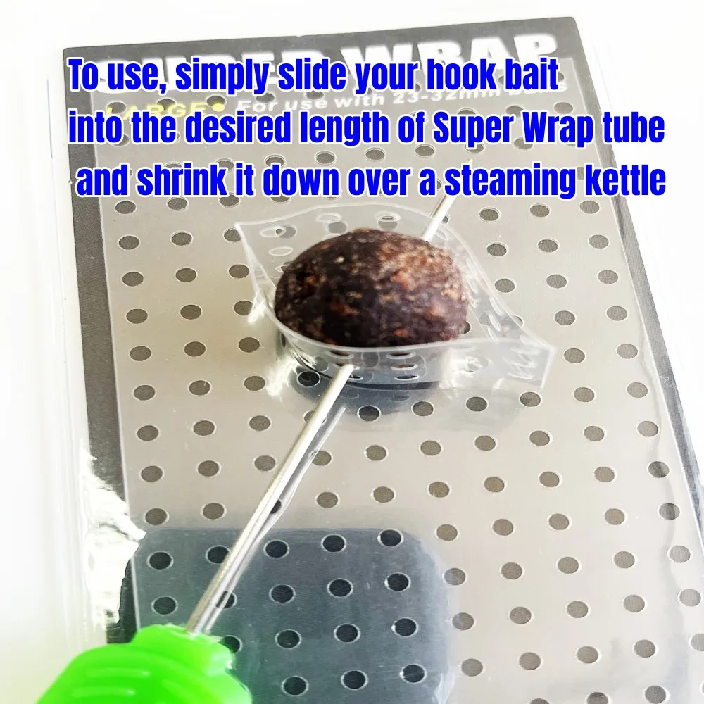 Accesorios de pesca de carpa, Protector de cebo de pesca súper envolvente, tubo retráctil perforado, 3 tamaños, 10 Uds. - imagen 2
