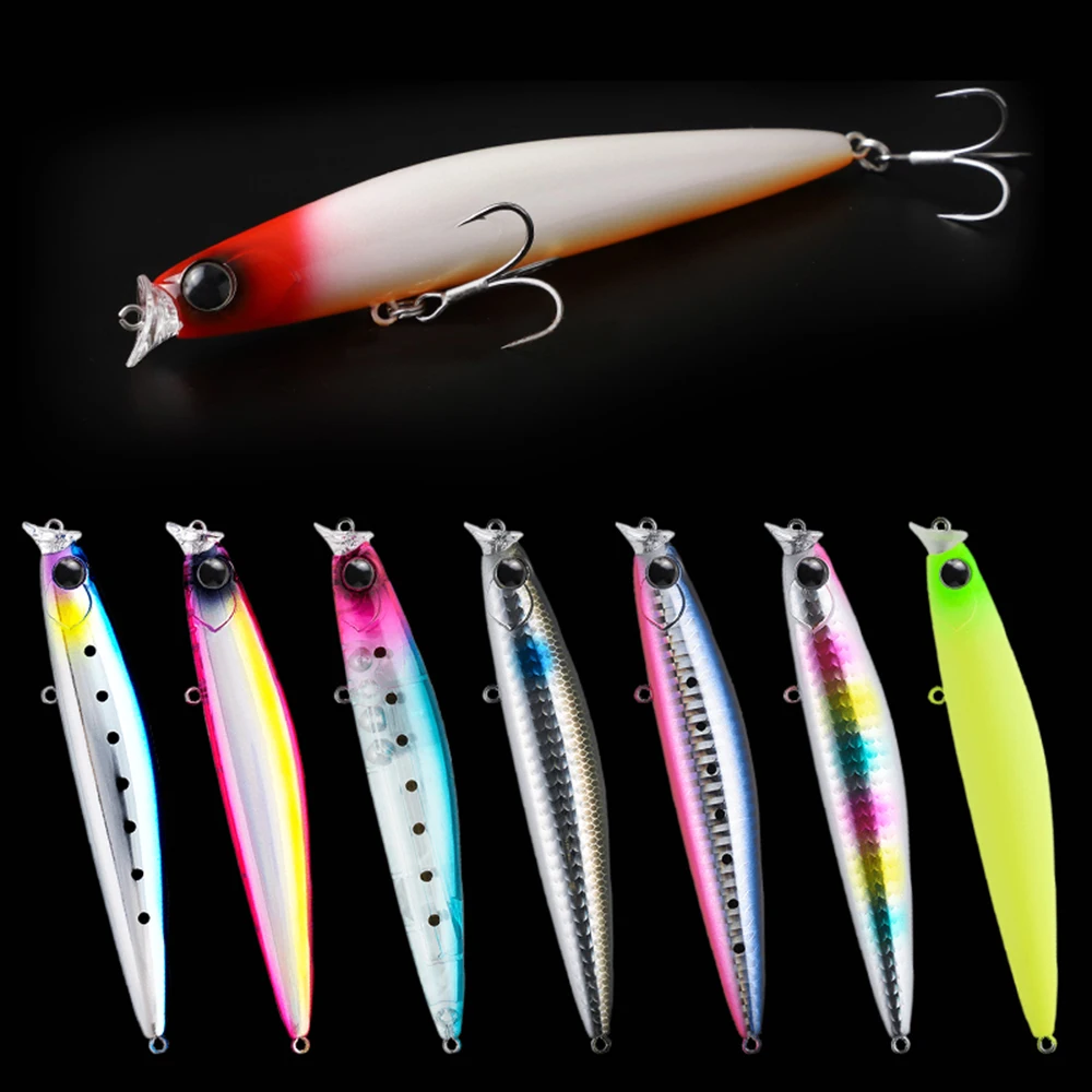 Señuelos de pesca flotantes, 11cm, 17g, Wobbler, fundición larga, agua poco profunda, Jerkbait, cebo duro Artificial, cebo para lubina MN674 - imagen 3