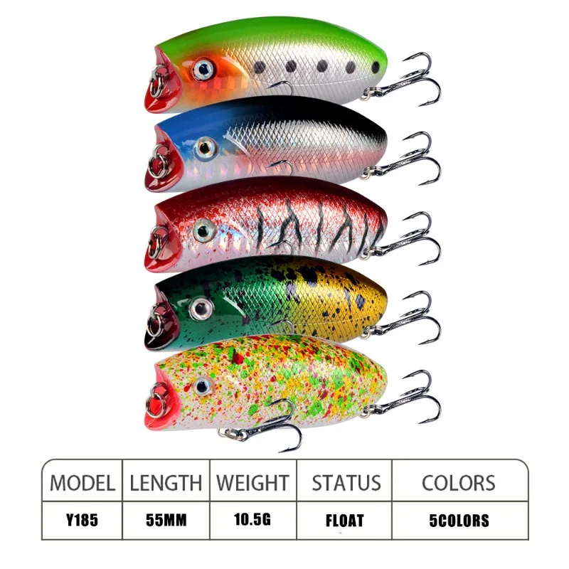 Cebo de pesca Artificial, señuelo de pesca Popper, Wobblers Crankbait, gancho de acero de alto carbono, 1 unidad - imagen 3
