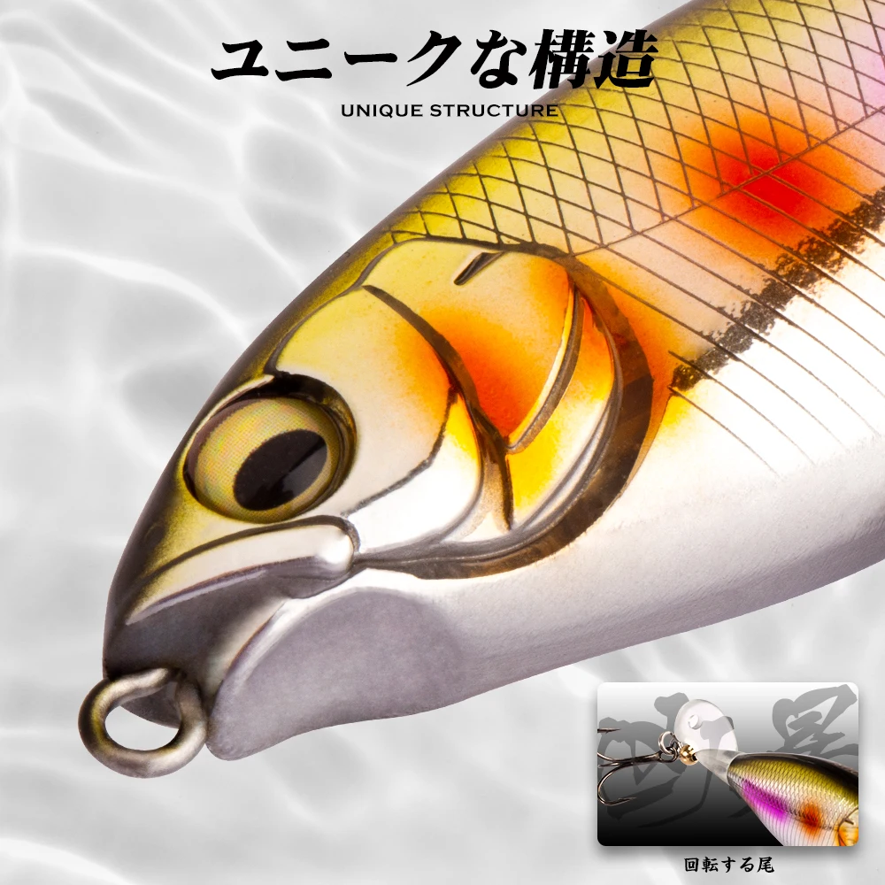 Hunthouse Whopper Popper 65 y 80mm 5,7 y 10,8g señuelo de pesca cebo Topwater cola giratoria Top Water Popper wobblers para pesca de lubina - imagen 5