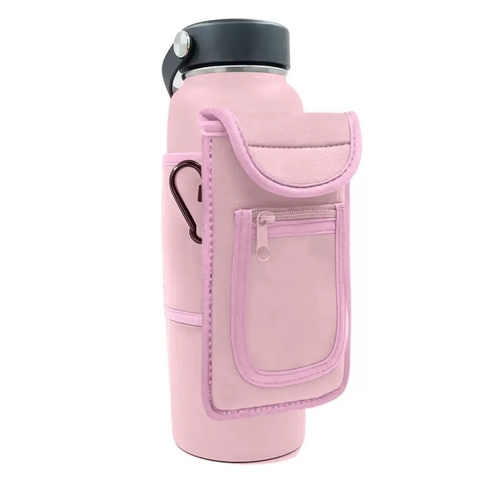 Bolsa portátil para botella de gimnasio, gran capacidad, fácil accesorio, bolsa para botella de agua con mosquetón, soporte para teléfono, bolsa bandolera para gimnasio - imagen 4