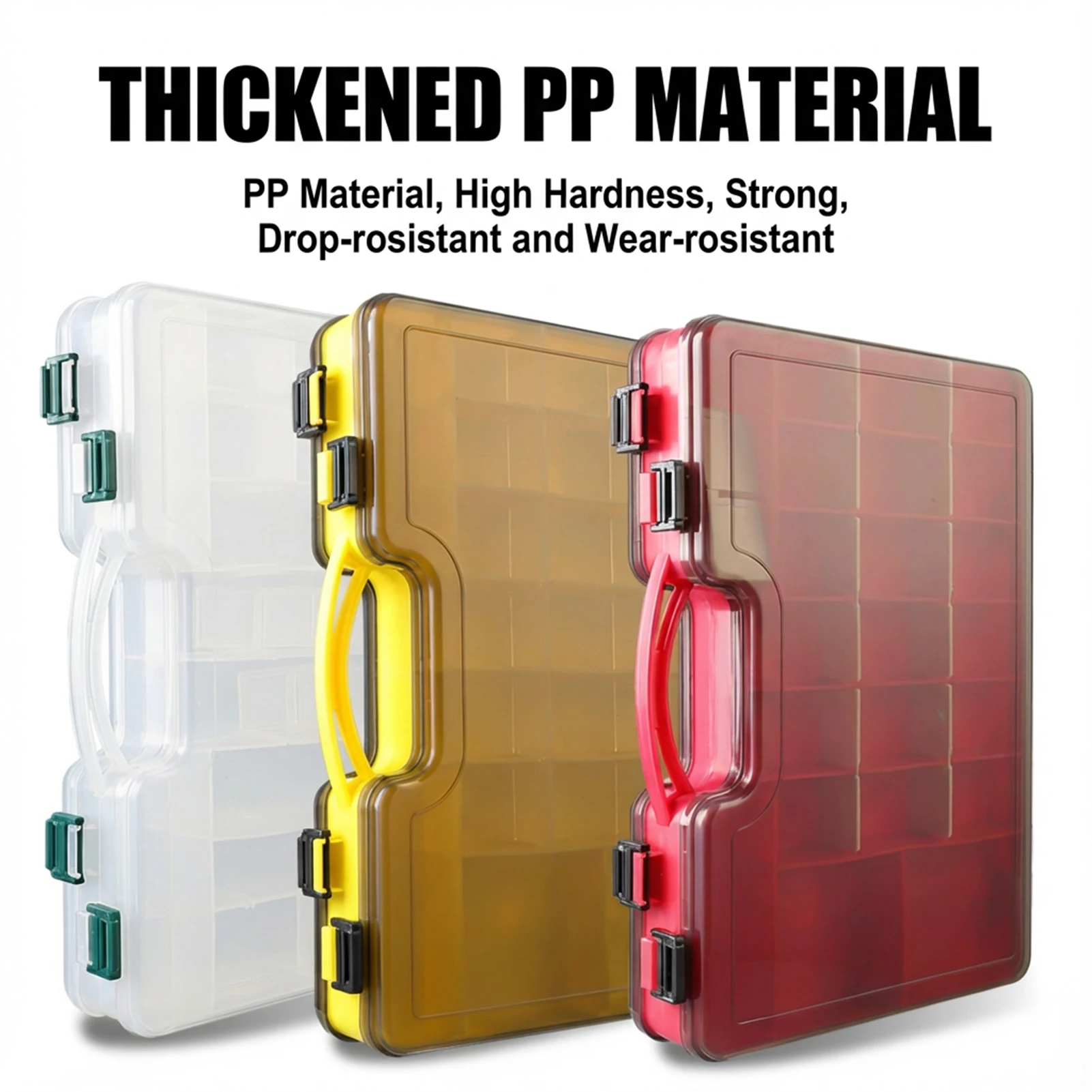 Caja organizadora de Señuelos de Pesca, caja de cebo desmontable de doble cara, caja de almacenamiento flotante para anzuelos, accesorios de pesca al aire libre, 1 ud.