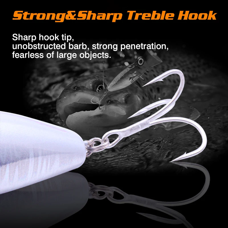 FJORD-señuelo de pesca Popper Glow, 80mm, 14g, Swimbait, cebos duros flotantes, Lucio, lubina, superficie de agua salada, andador, suministros de pesca - imagen 5