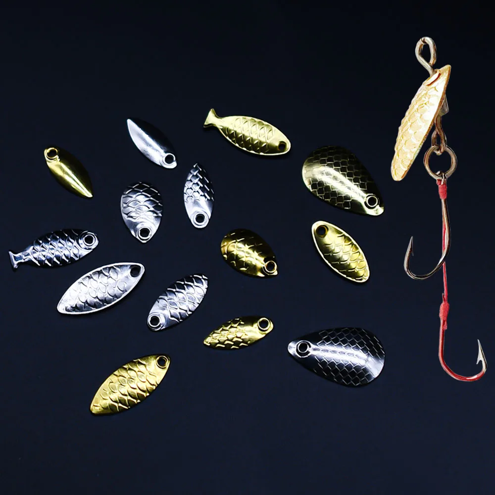 MNFT 40 Uds Kit de cebo de hoja giratoria DIY herramienta de fabricación de señuelos de pesca de Metal accesorios de pesca - imagen 5