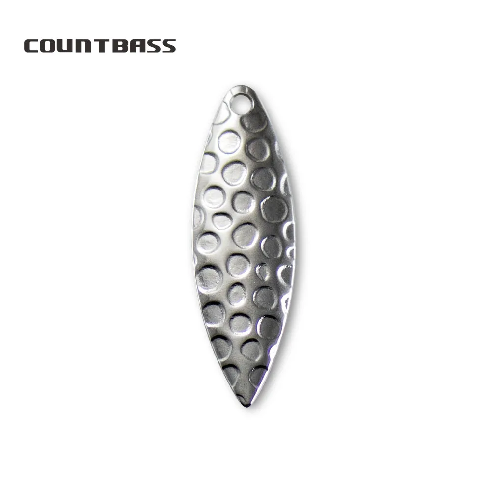 Countbass 50 Uds tamaño 1-tamaño 3 níquel latón hoja de sauce Spinner cuchillas patrón martillado señuelo de pesca accesorios piezas
