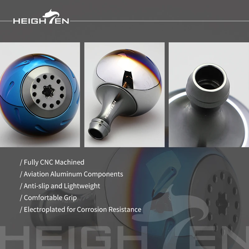 Actualización del perilla del mango del carrete giratorio HEIGHTEN HTEN: punta de goteo de aluminio aeroespacial con agarre único degradado para carretes de pesca - imagen 5