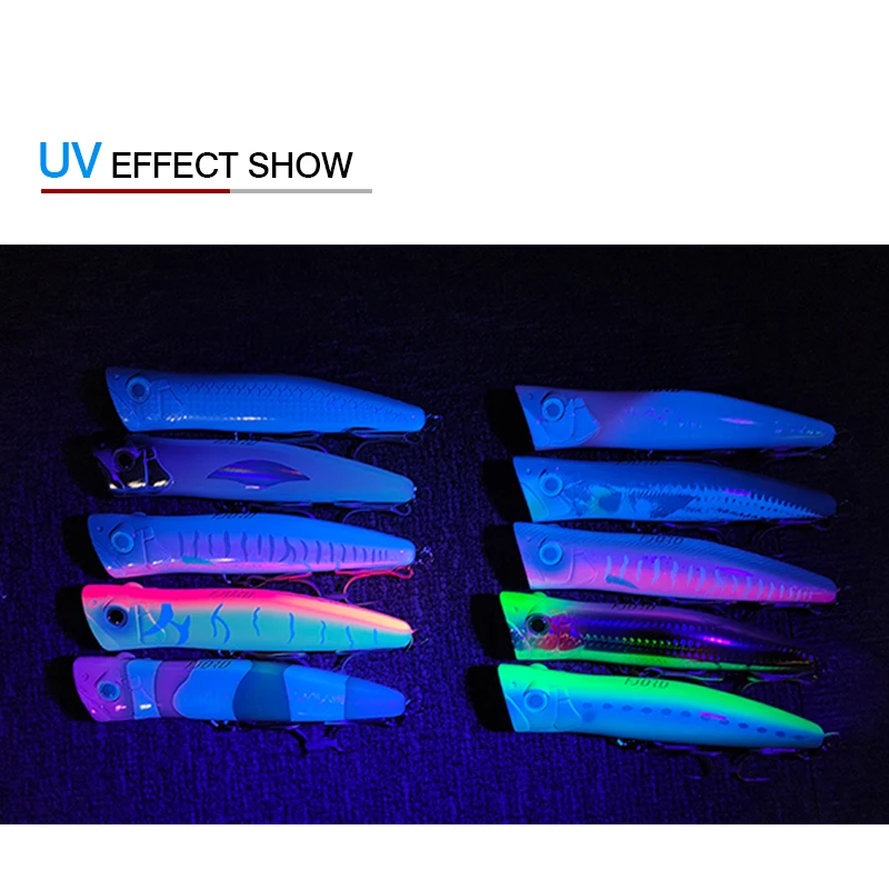 FJORD 140mm 51g Popper señuelo de pesca mar agua salada cebos duros flotante efecto UV Swimbaits superficie atún Topwater cebos artificiales - imagen 5
