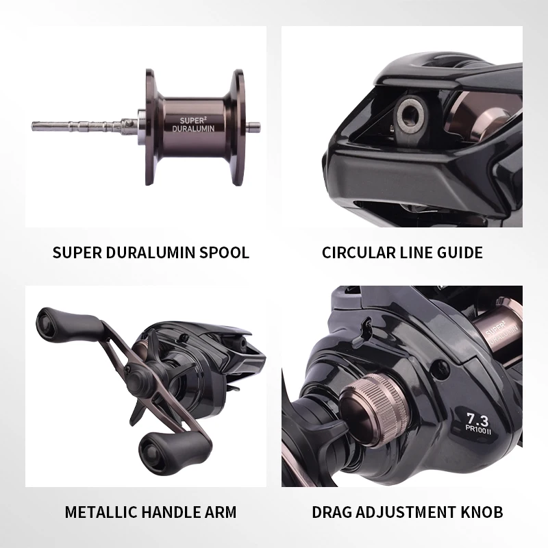 2025 DAIWA PR100 II PRO carrete de pesca Baitcasting 3 + 1BB 7,3: 1 relación 190g cuerpo ligero sistema de frenos MAGFORCE carrete de agua de mar - imagen 4