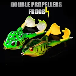 Señuelo suave de rana con aletas de doble hélice, 9cm, 13,5g, Wobblers flotantes Topwater, Swimbait, 1 ud. ​ s Cebos de pesca de silicona artificial