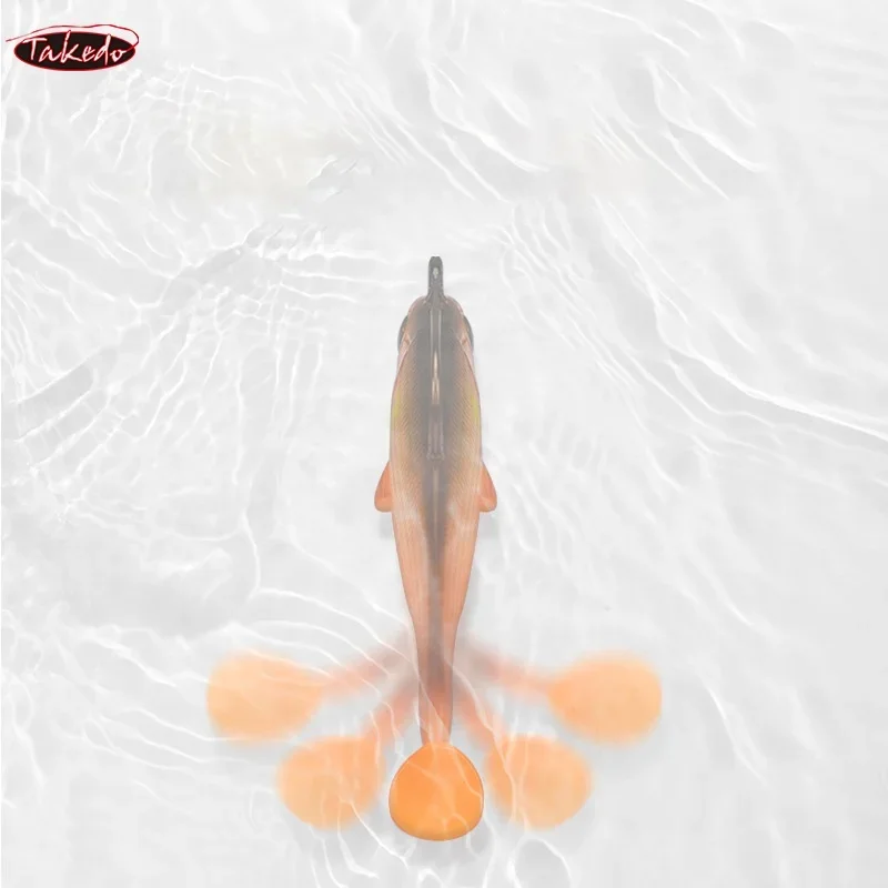TAKEDO 5 unids/set 9CM 12G señuelo de pesca cola en T peces vivos ojos 3D suave VIB señuelos plomo plantilla señuelo Wobblers Swimbait para Lucio BZ02 - imagen 2