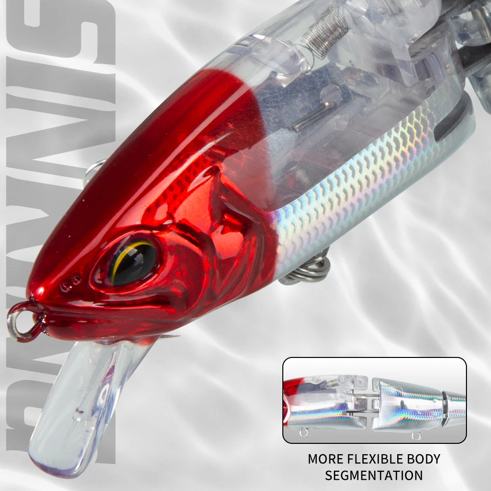 Hunthouse-Señuelos de Pesca Swimbait de tres secciones, 140mm, 22/25g, Flash poco profundo, pececillo, lápiz, aparejos de agua salada - imagen 4